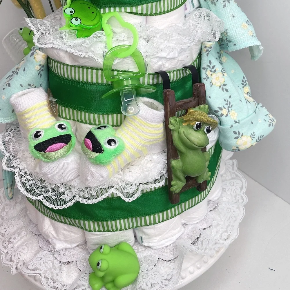 Frog Girl Diaper Cake